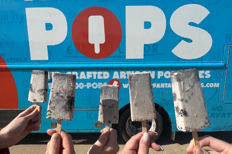 cookies and cream pops with truck